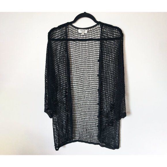 Lacy woven beaded vintage cardigan - Picture 1 of 7